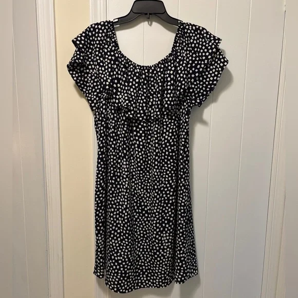 EUC Jessica Howard Ruffle Off-The-Shoulder Mini Shift Dress | Women’s 14 (XL) - Picture 1 of 13